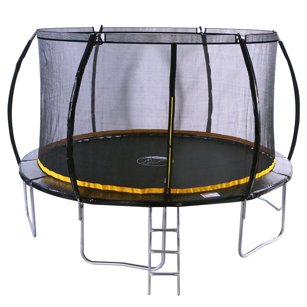 Kanga Trampoline Outdoor Round Inc Safety Enclosure Net, Ladder & Anchor Kit (Curved Shape)