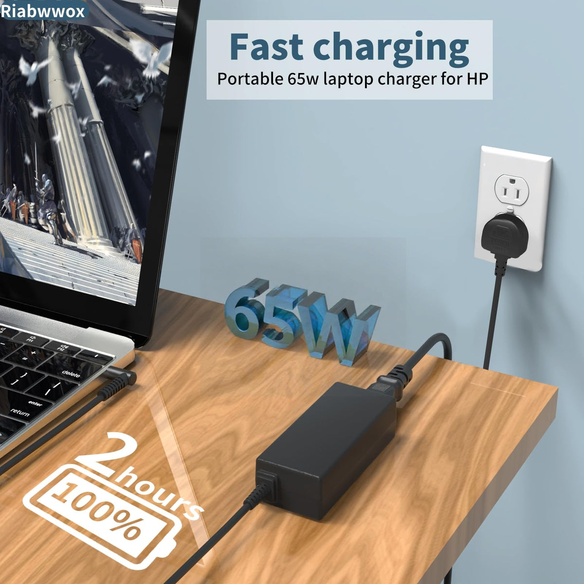 4.5 X 3mm 65W Laptop Charger Compatible with Dell Inspiron 15