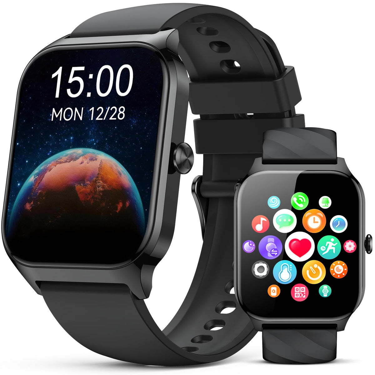 Smart Watch for Women Men - Answer/Make Call, Fitness Tracker Smartwatch for Android iPhone Compatible, Sleep Female Cycle, 120+ Sports Modes Step Counter (Blue, 2 Straps)