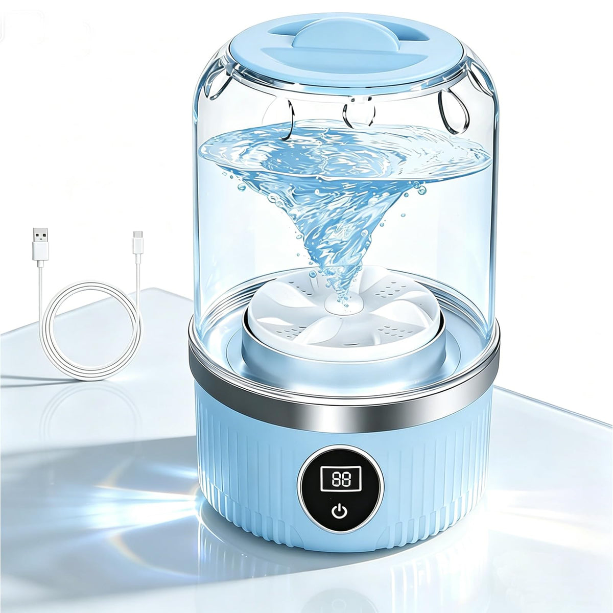 Portable Washing Machine, With a USB mini Washing Machine, 600 g Tragbare Underwear Washing Machines, Suitable for travel camping dormitories (white)