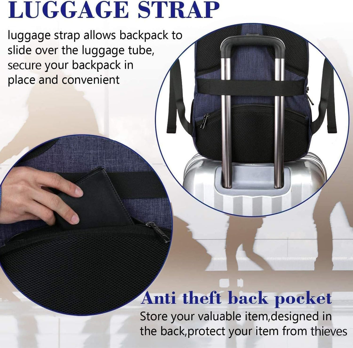 MATEIN Travel Laptop Backpack, Work Bag Laptop Bag, Rucksack for Men Work