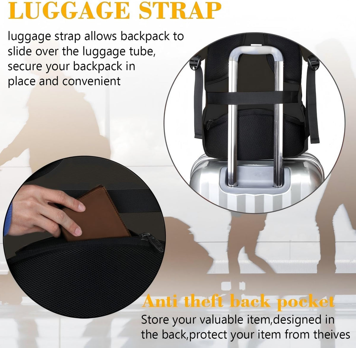 MATEIN Travel Laptop Backpack, Work Bag Laptop Bag, Rucksack for Men Work