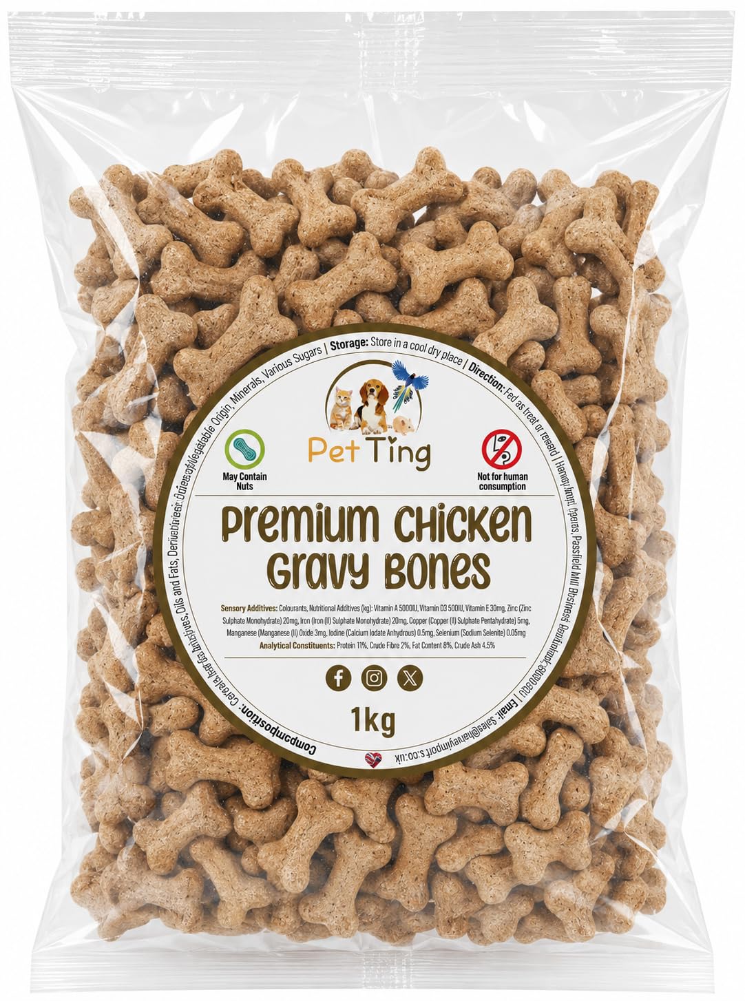 Premium Dog Biscuits Treats 1kg (Charcoal Cobs)