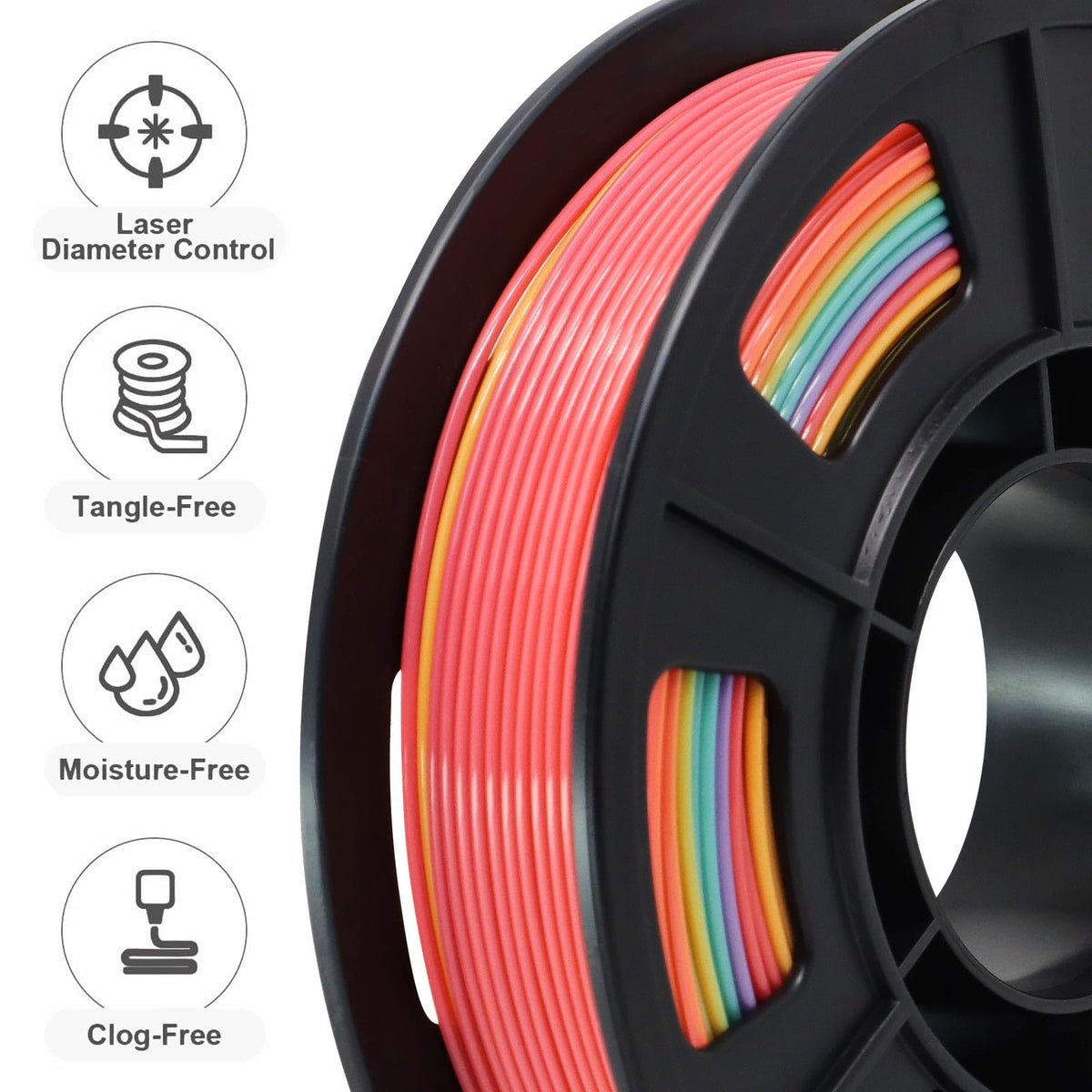 Reprapper 4X 250g Color Pack – Dual Color PLA Filament 1.75mm for 3D Printer & 3D Pen, Multicolour Filament, 4 x 250g Matte Red/Blue, Matte Purple/Green, Silk Red/Blue, and Silk Purple/Green