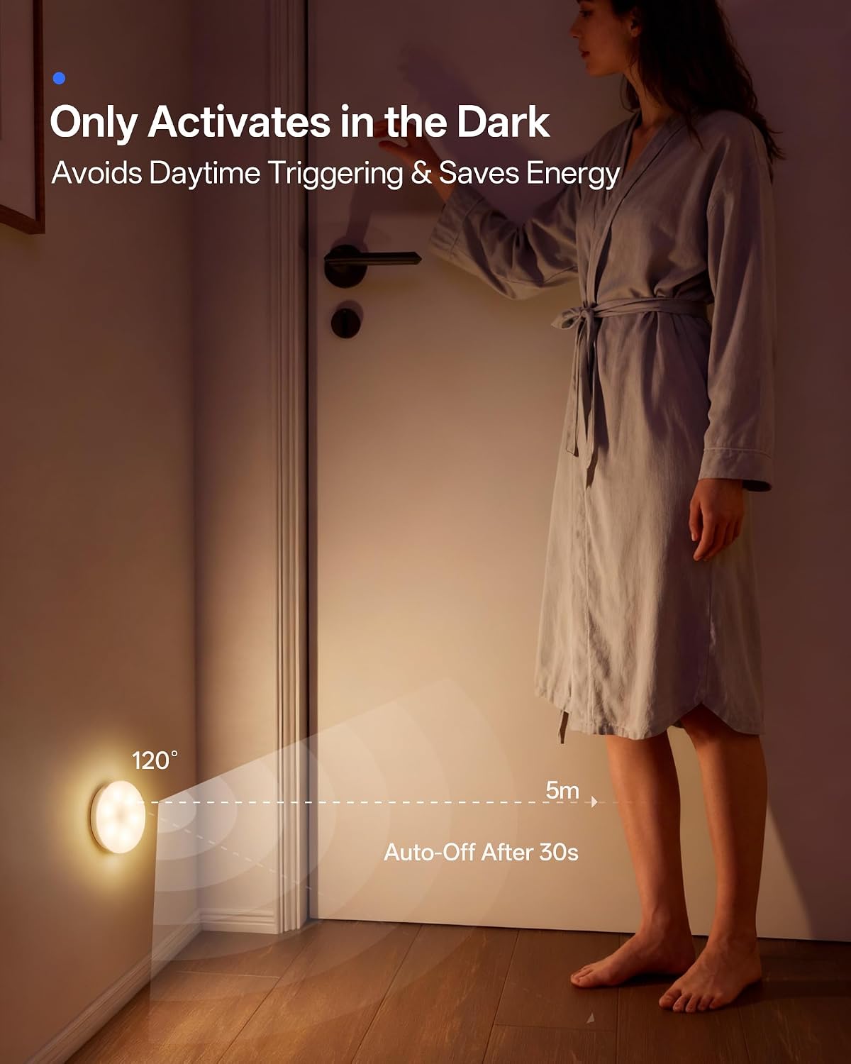 Homelist Motion Sensor Lights Indoor, Rechargeable Night Light, 6 Pack