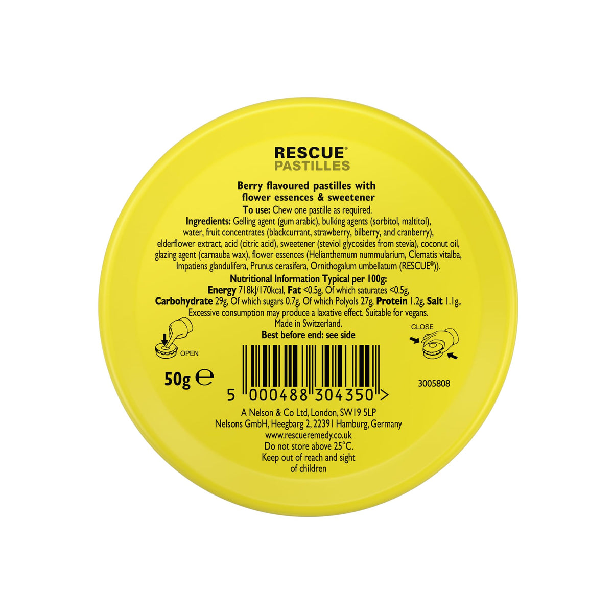 Rescue Remedy Pastilles | Orange & Elderflower Flavoured | Daily Support for Stressful Moments | Bach Original Flower Essences | Chewable Pastilles | 50g Travel Tin