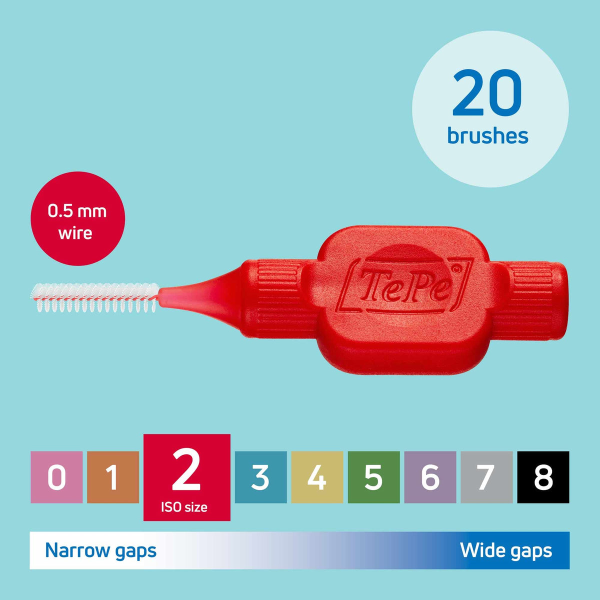 TePe Interdental Brush, Original, Blue, 0.6mm/ISO 3, 8pcs