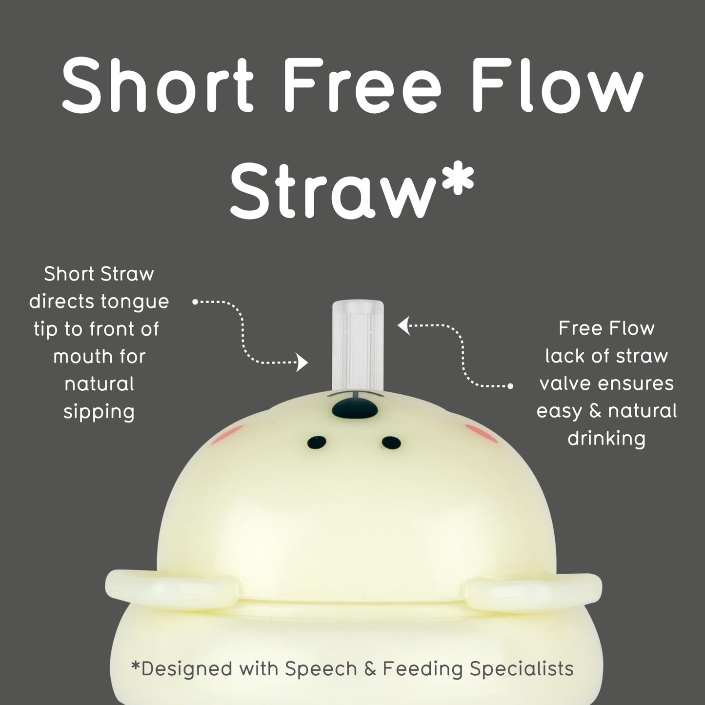 TUM TUM Tippy Up Free Flow Sippy Cup (No Valve), Sippy Cup for Toddlers, 200ml, BPA Free (Betsy Bear S3)