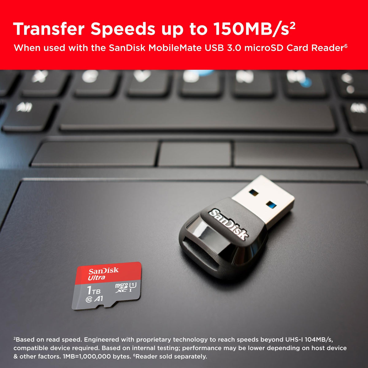 SANDISK Ultra micro SD Card + Adapter 256GB, Up to 150MB/s Read Speeds