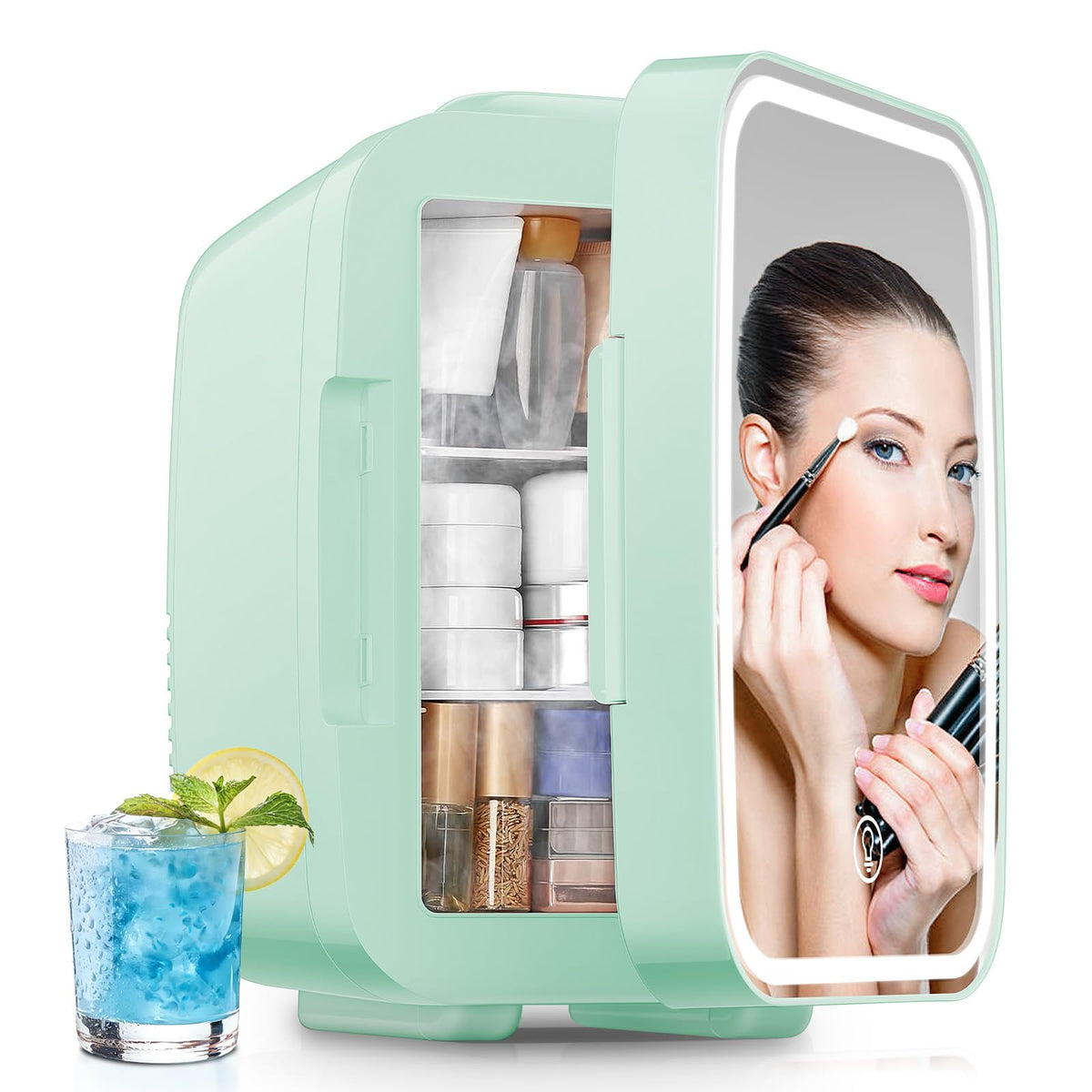 FOHERE Mini Fridge for Bedrooms, 5L/6 Can Portable Skincare Fridge
