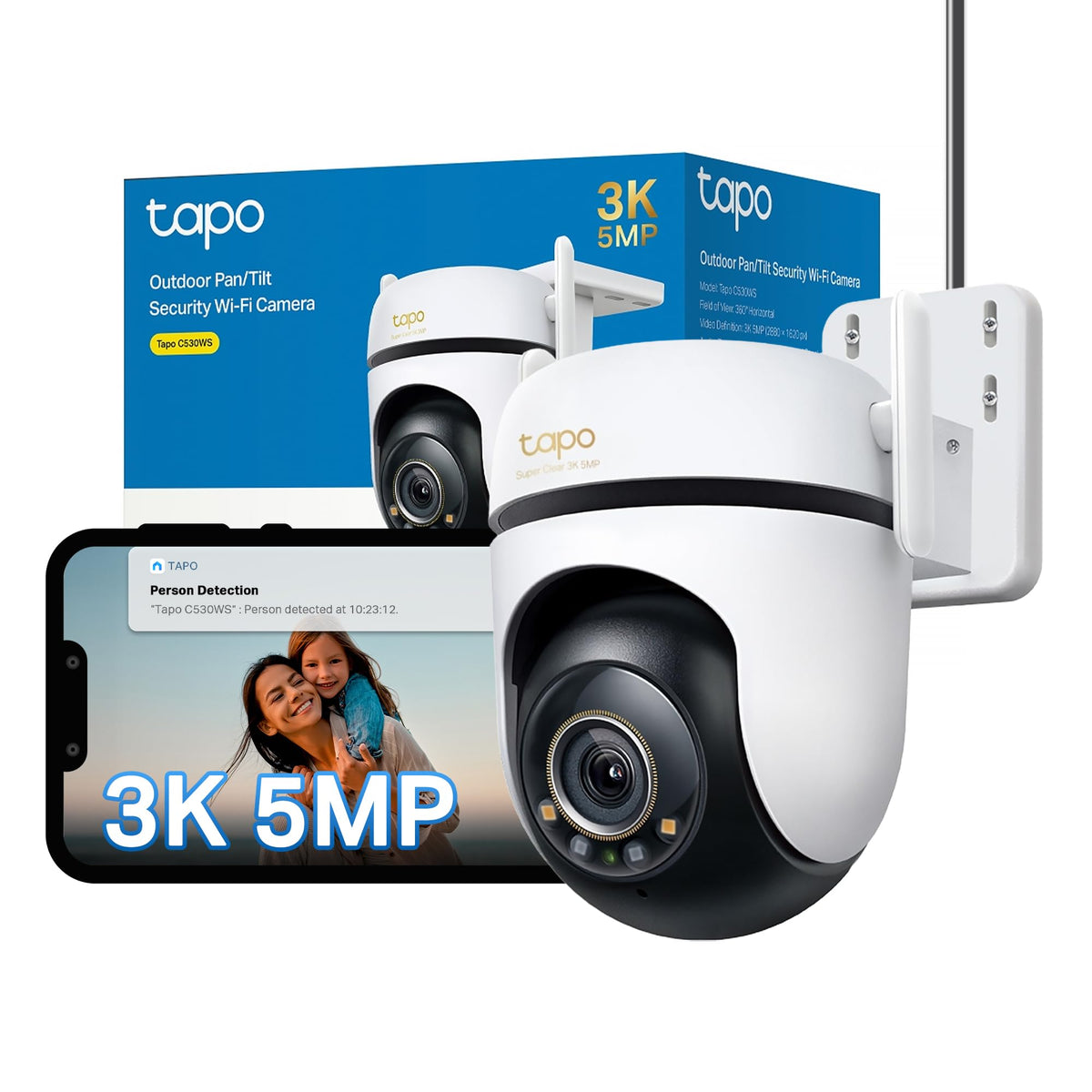 Tapo TP-Link C500 Outdoor Wi-Fi Security Camera, 360° FHD 1080P with Night Vision, Two-Way Audio, Cloud Video Recording, Works with Alexa