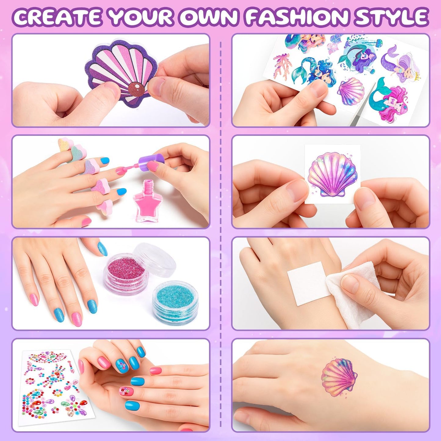 Hohosunlar Kids Makeup for Toddlers Toys, Washable Make Up Set Non-Toxic Toys for Girls with Purse, Princess Pretend Play Hair & Nail Polish Accessories, Christmas Birthday Gift Toys for Girls 3+