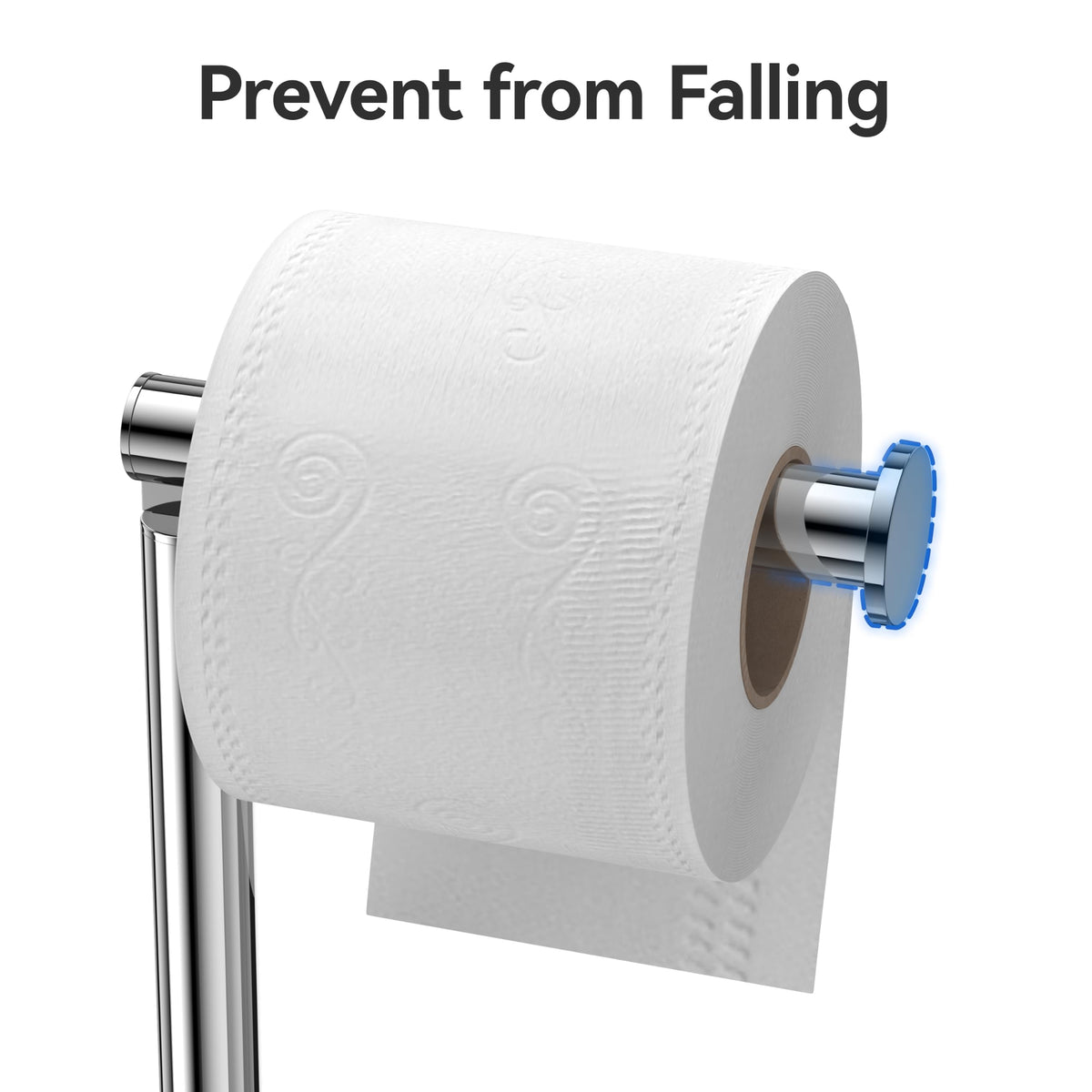 Stainless Steel Free-standing Toilet Roll Holder, Heavey Base,Black