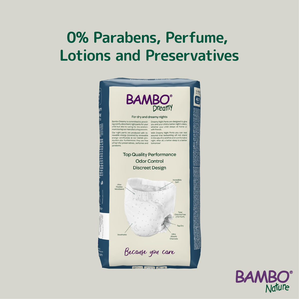 Bambo Nature Dreamy Night Pants Nappies, (Children Aged 8-15, 35-50kg), 10PK Pull Up Pants, Eco Nappies Keep Beds Dry All Night, Pull Ups Training Nappy, Secure, Comfortable, Potty Training