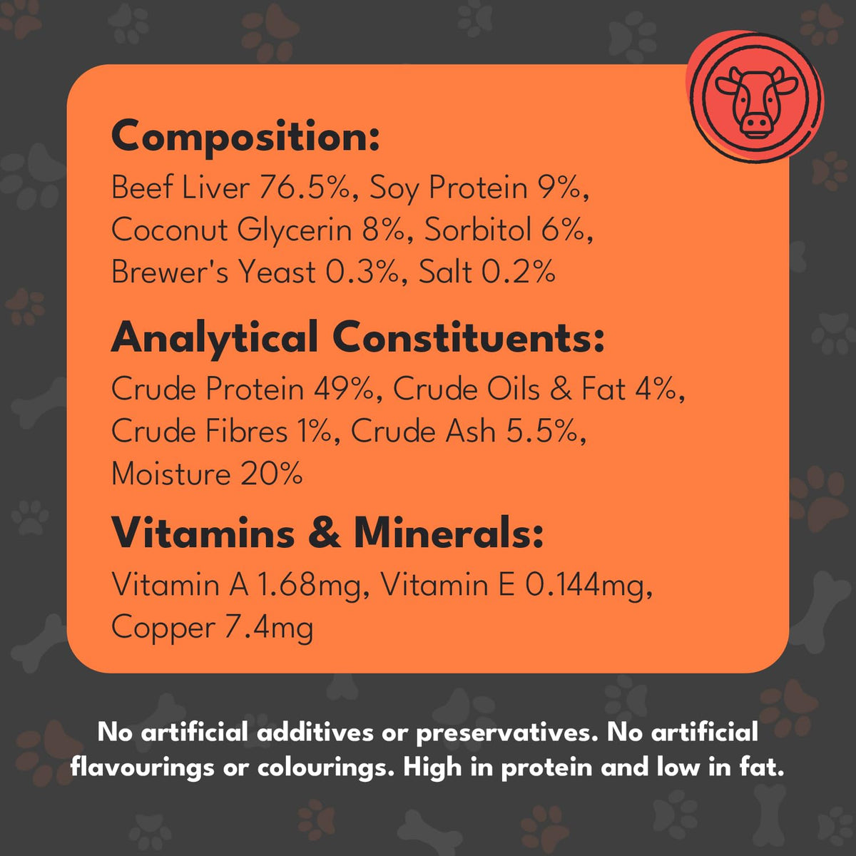Pet Munchies Venison & Beef Liver Dog Training Treats, Grain Free Tasty Bites with Natural Real Meat, Low in Fat 50g