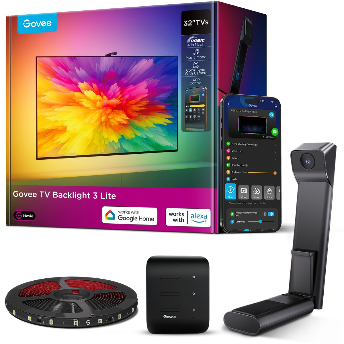 Govee TV Backlight 3 Lite with Fish-Eye Correction Function