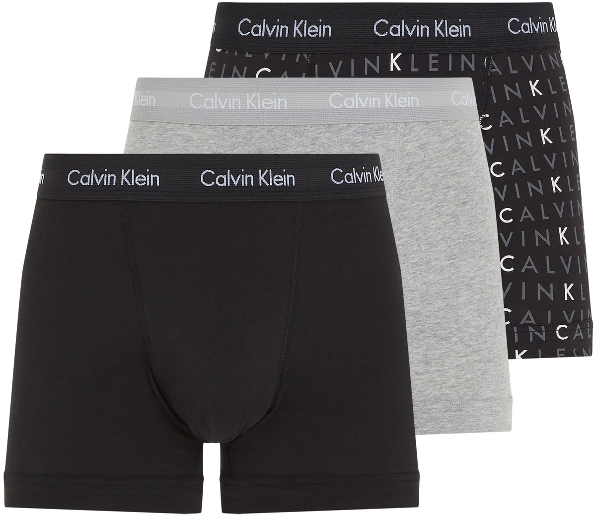 Calvin Klein Men’s 3 Pack Trunks with Logo Waistband