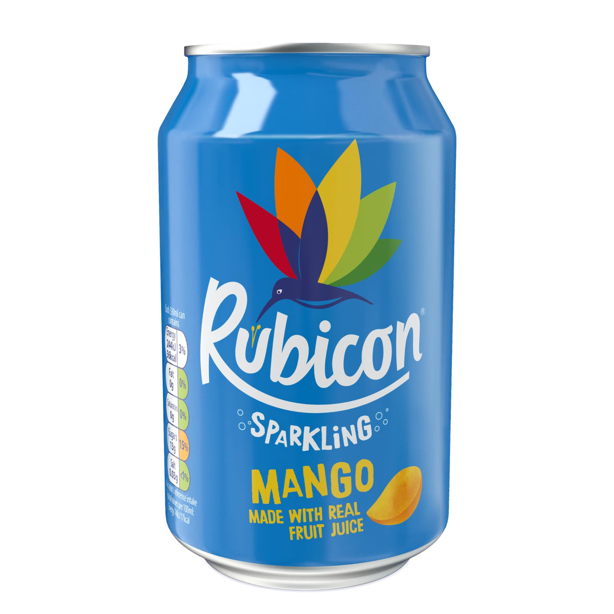 Rubicon Mango Sparkling Fruit Soft Drink, 6 Pack, 330ml Cans