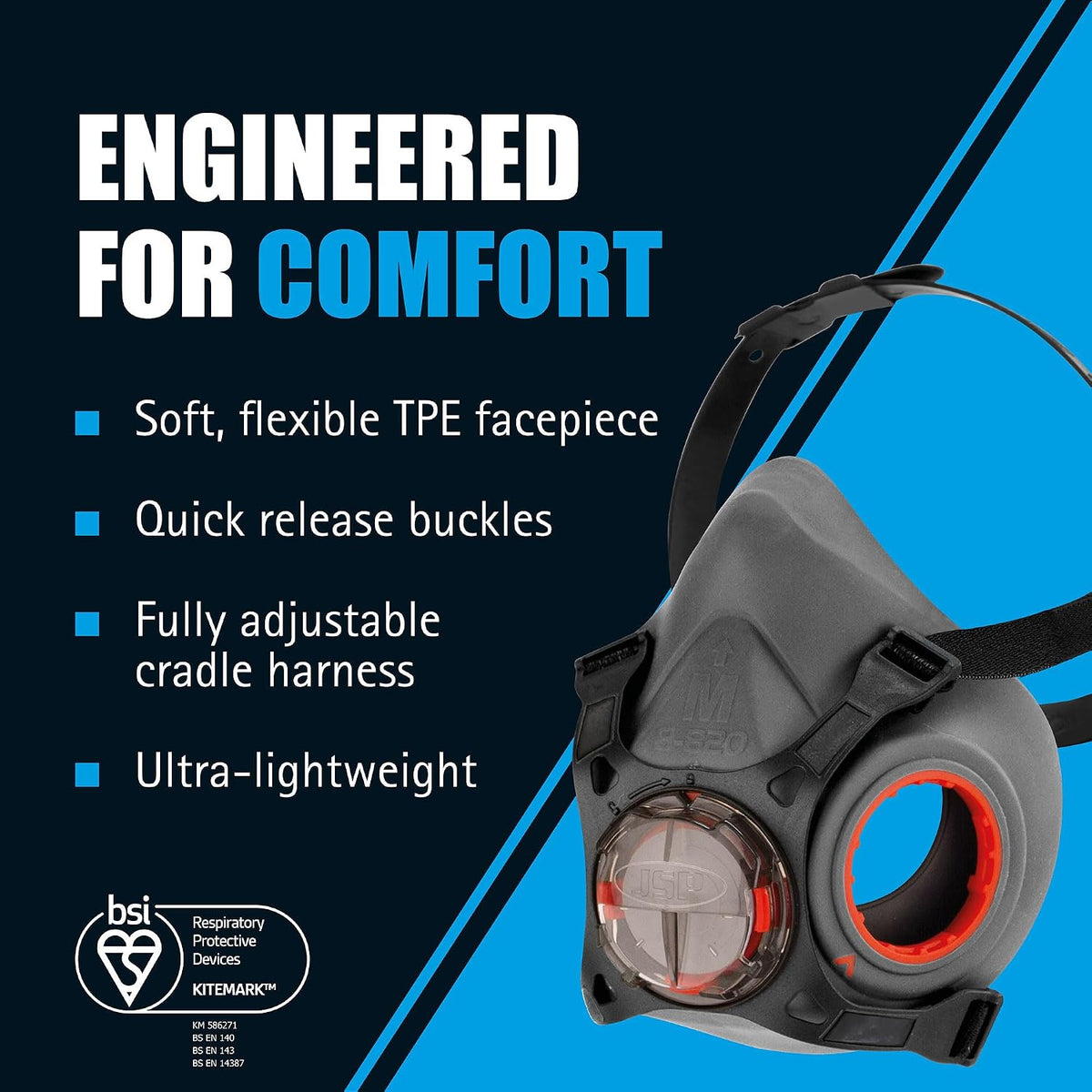 JSP FORCE 8 Half Mask Reusable Respirator with PressToCheck P3 Filters