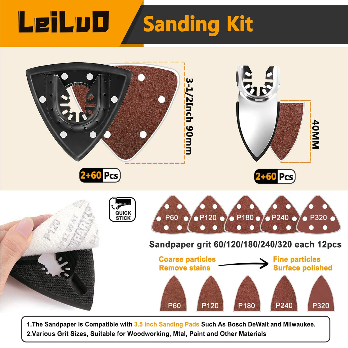 LEILUO 6Pcs Multitool Hook Blade, Multi Tool Hook Knife Blade Set