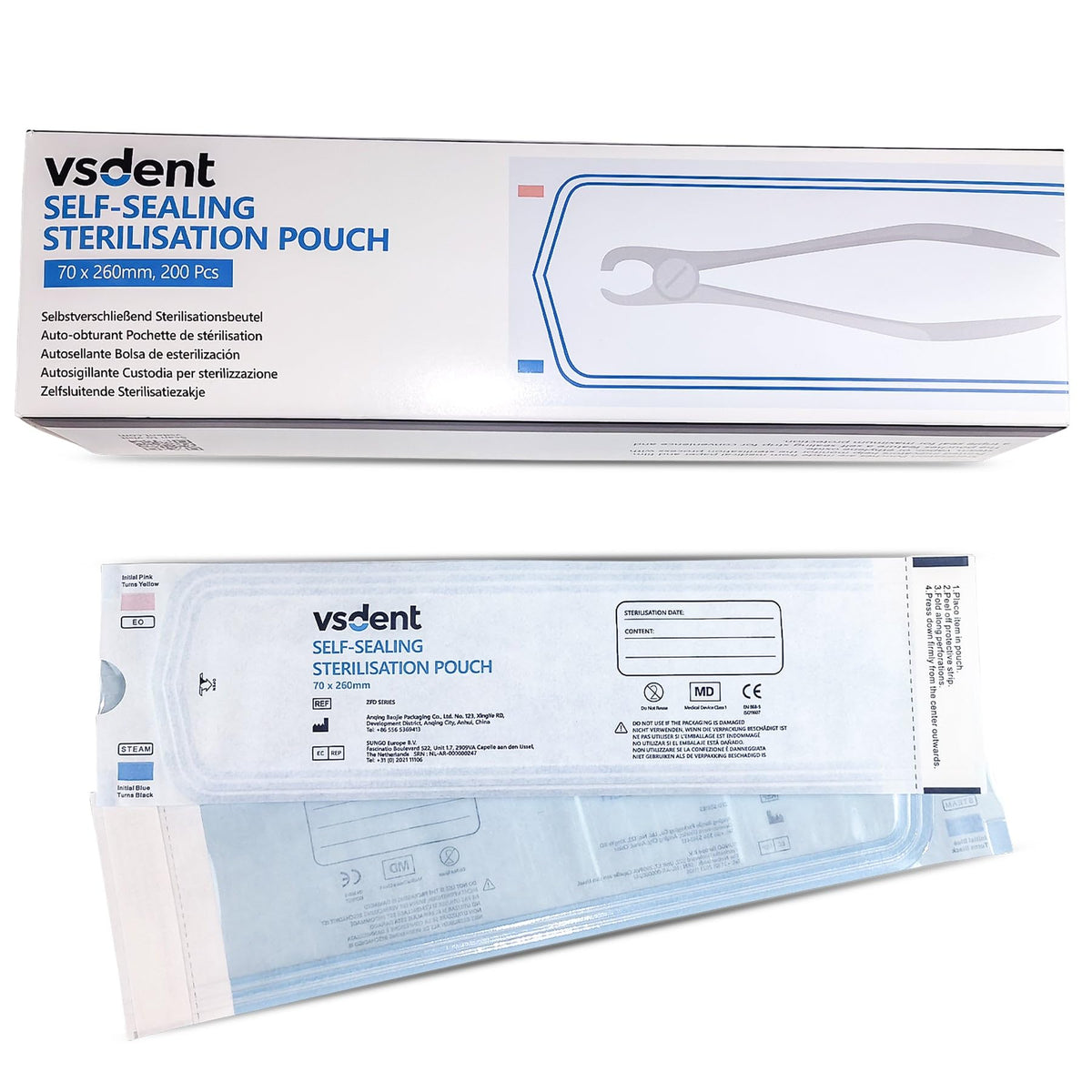 Self Sterilisation Pouches - 57x130mm (Pack Of 200)