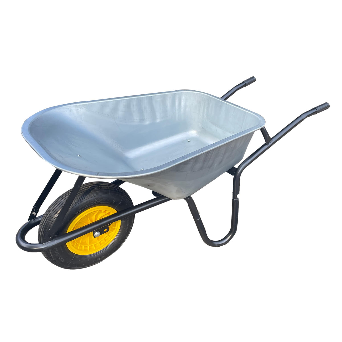 Neo Wheelbarrow Home Garden Cart Galvanised with Pneumatic Tyre (85L) Silver