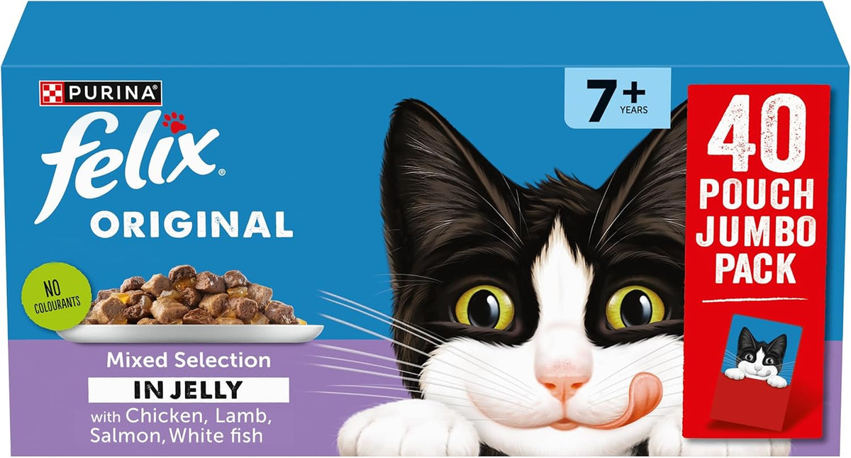 FELIX Original Senior 7+ Mixed Selection in Jelly Wet Cat Food 40x85g
