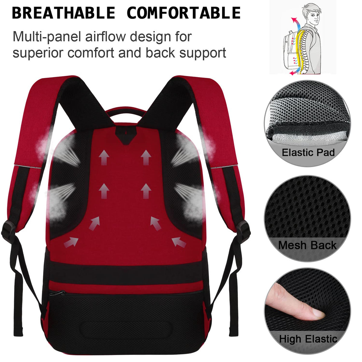 KASIBON Laptop Backpack for Men, Anti-Theft Travel Backpack Business