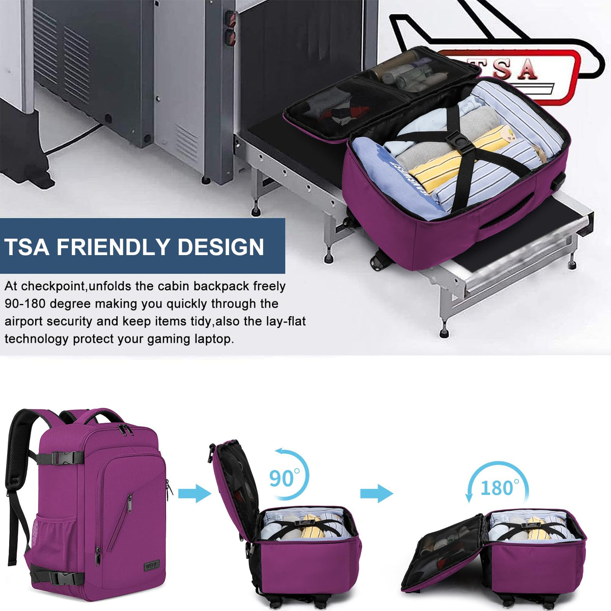 Ryanair Cabin Bags 40x30x20 Underseat 24L Small Travel Backpack Cabin Size