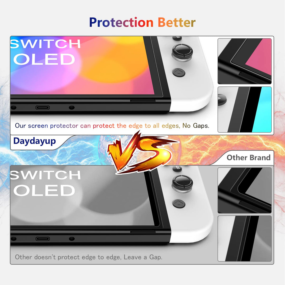 daydayup [3 Pack] Screen Protector Tempered Glass for Nintendo Switch - Hestia Goods Transparent HD Clear Anti-Scratch Screen Protector for Nintendo Switch