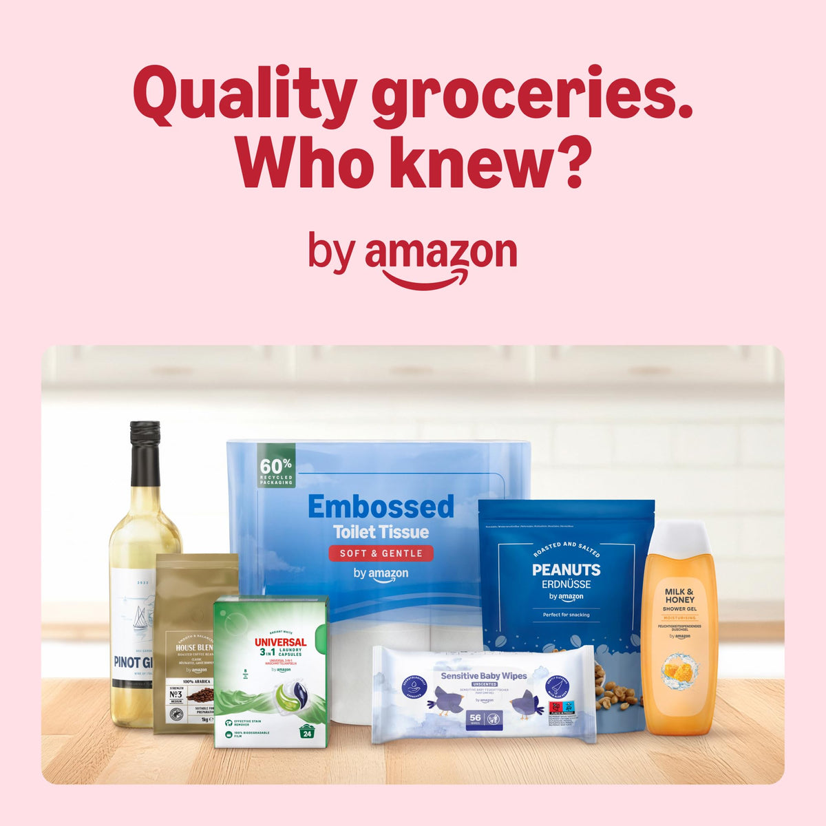 by Amazon Bin Liners with Carry Handles, 25 Litre, Transparent, 30 Count