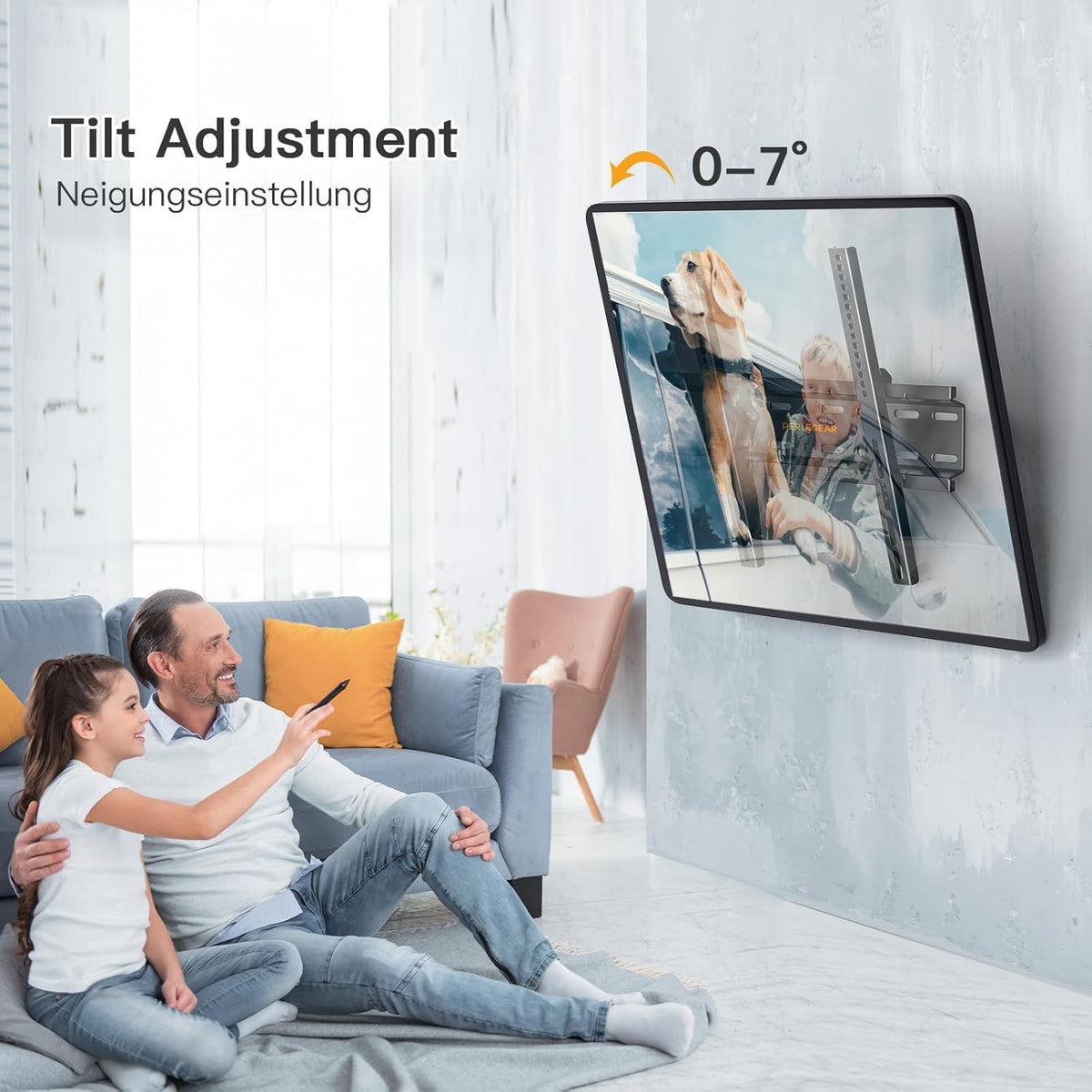 Perlegear Tilt TV Wall Bracket for 26-60 inch TVs up to 52kg