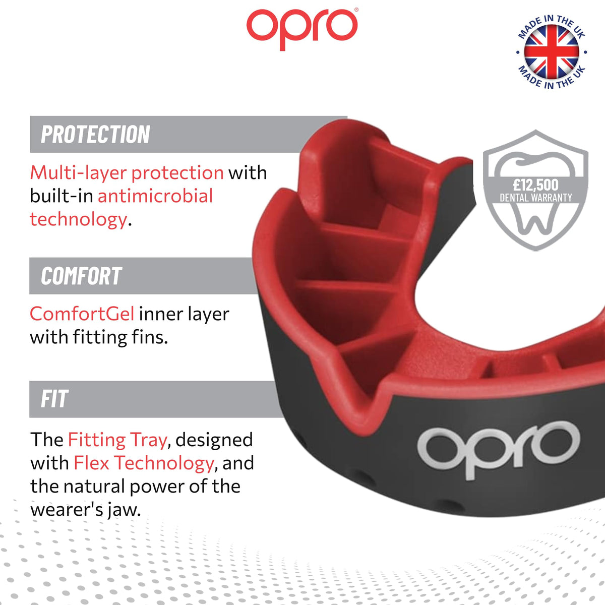 OPRO Silver Level Mouthguard Essential Fit – Gum Shield Adult and Kids – OPRO Mouth Guard Boxing and MMA, Easy Self-Fit Gum Shield Rugby and Hockey – Superior Protection with Dental Warranty