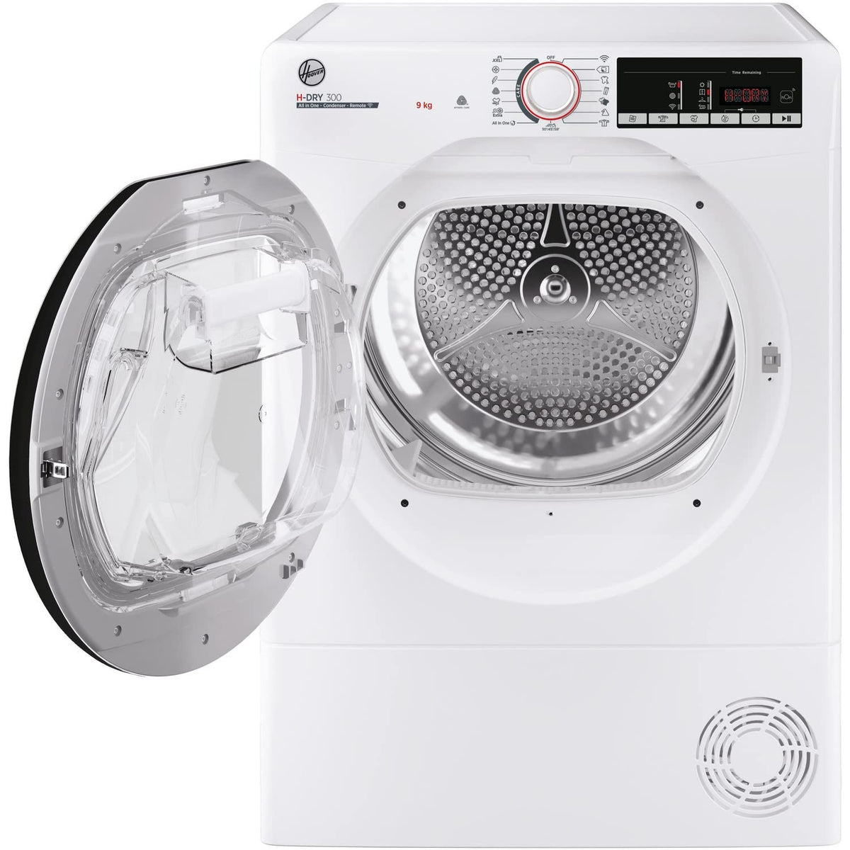 Hoover HLEC8LGB-80 Freestanding Condenser Tumble Dryer, Sensor Dry, 8 kg Load, Black