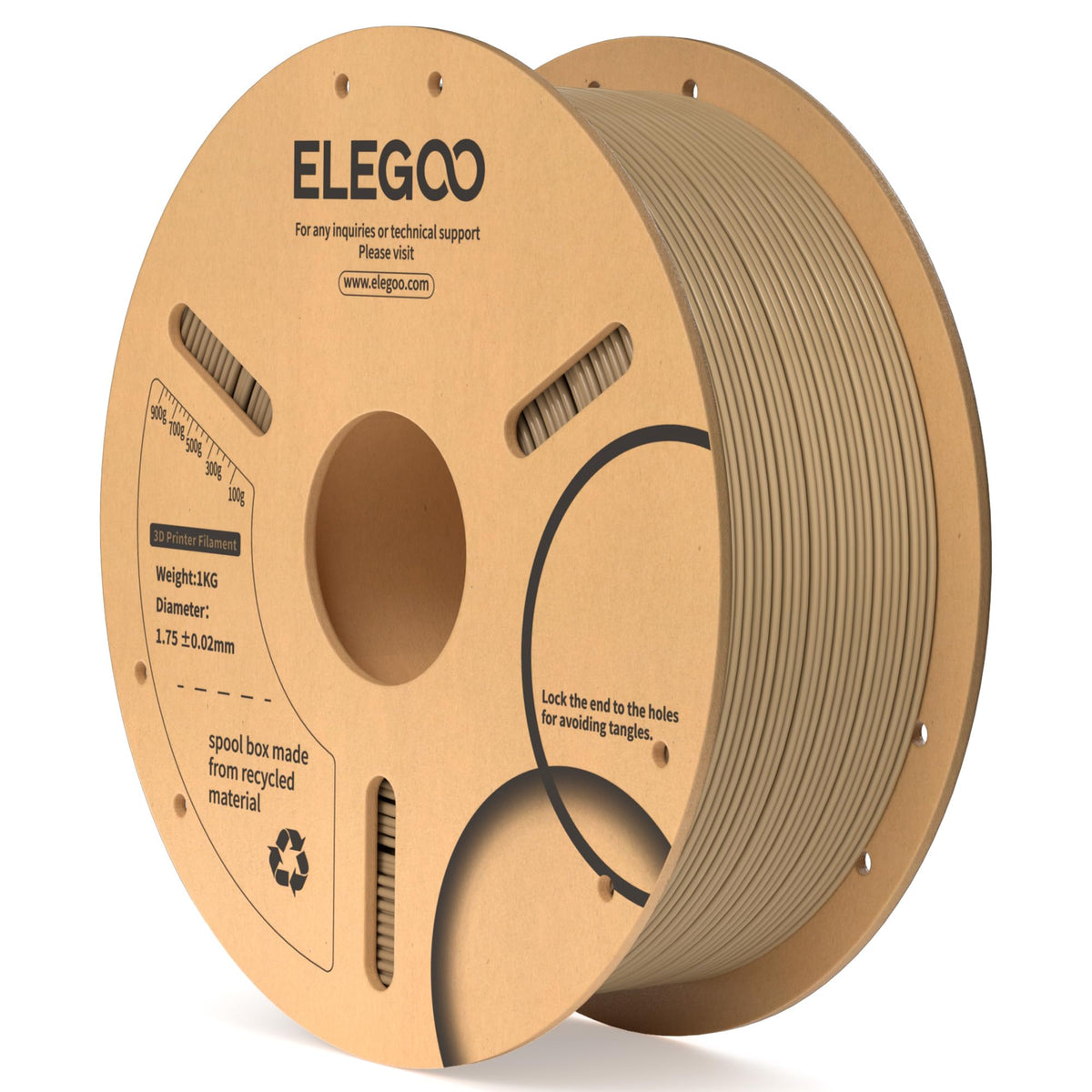 ELEGOO PLA Filament 1.75mm Black 1KG, 3D Filament Dimensional Accuracy +/- 0.02mm, 1kg Cardboard Spool(2.2lbs) 3D Printing Filament Fits for Most FDM 3D Printers