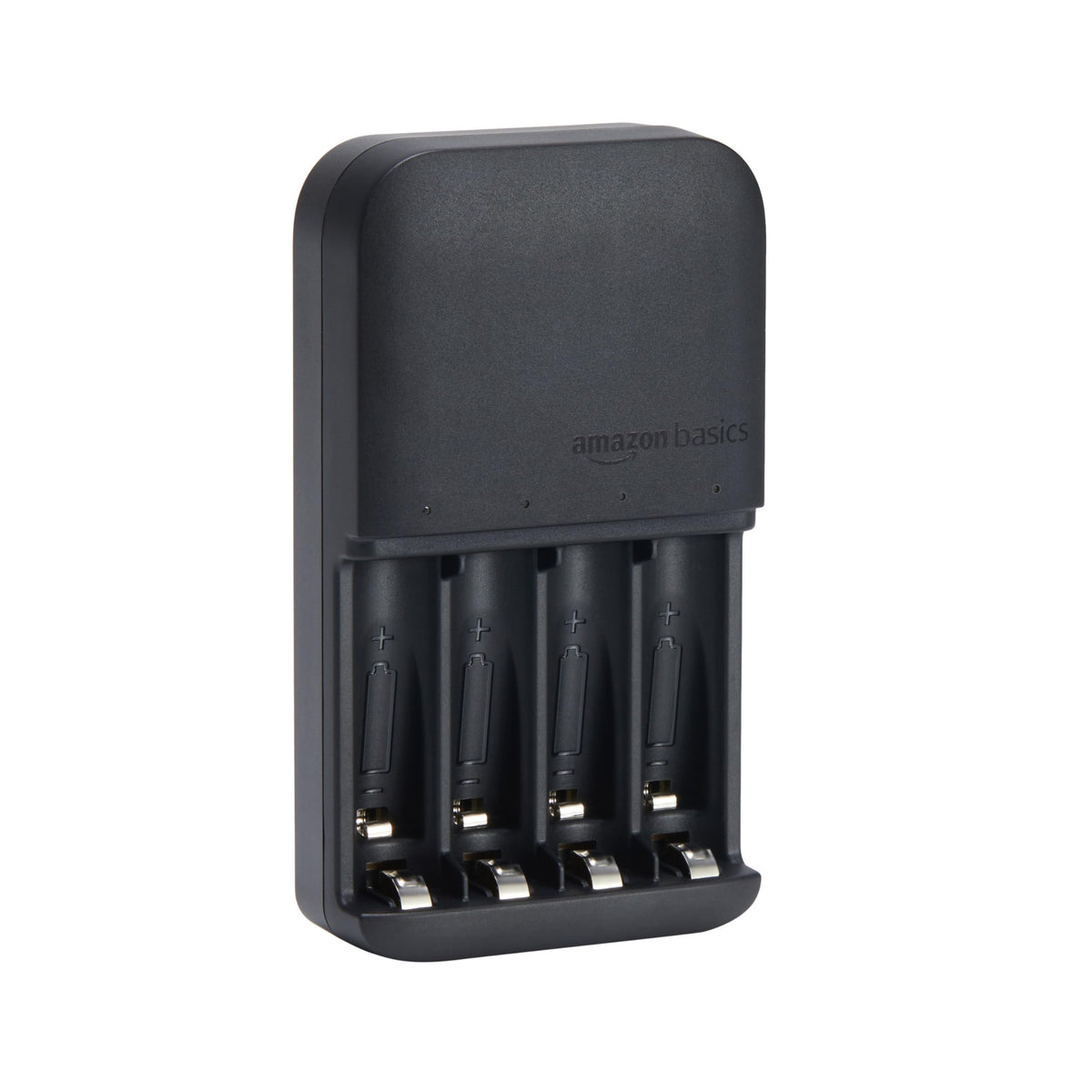 Amazon Basics 4 Slot Ni-MH AA & AAA Battery Charger With Indicator LEDs, With USB Port, Black
