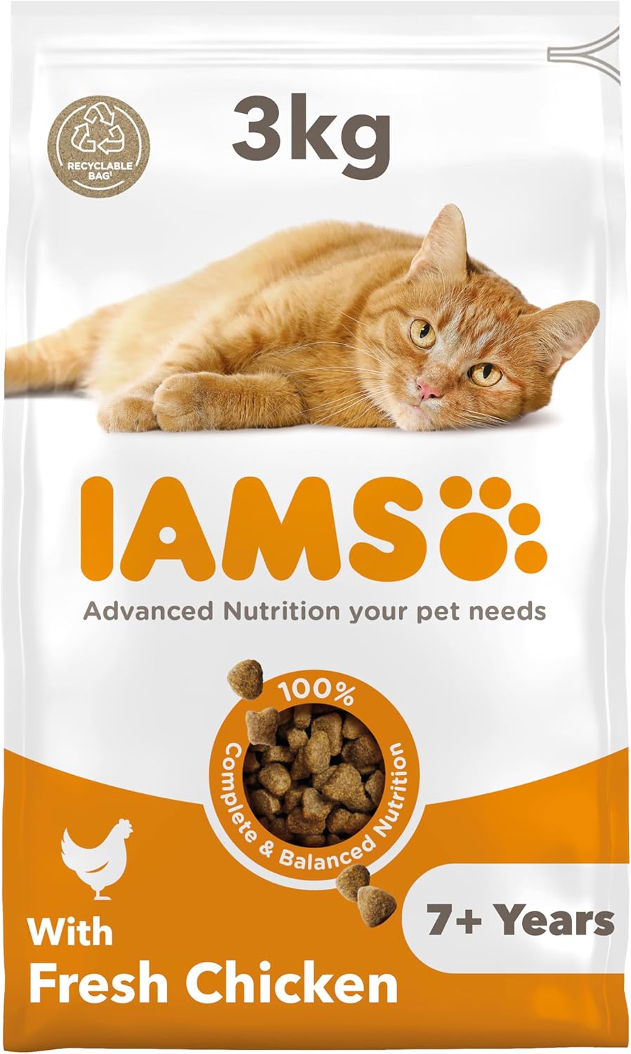 IAMS Senior Dry Cat Food Chicken 3kg
