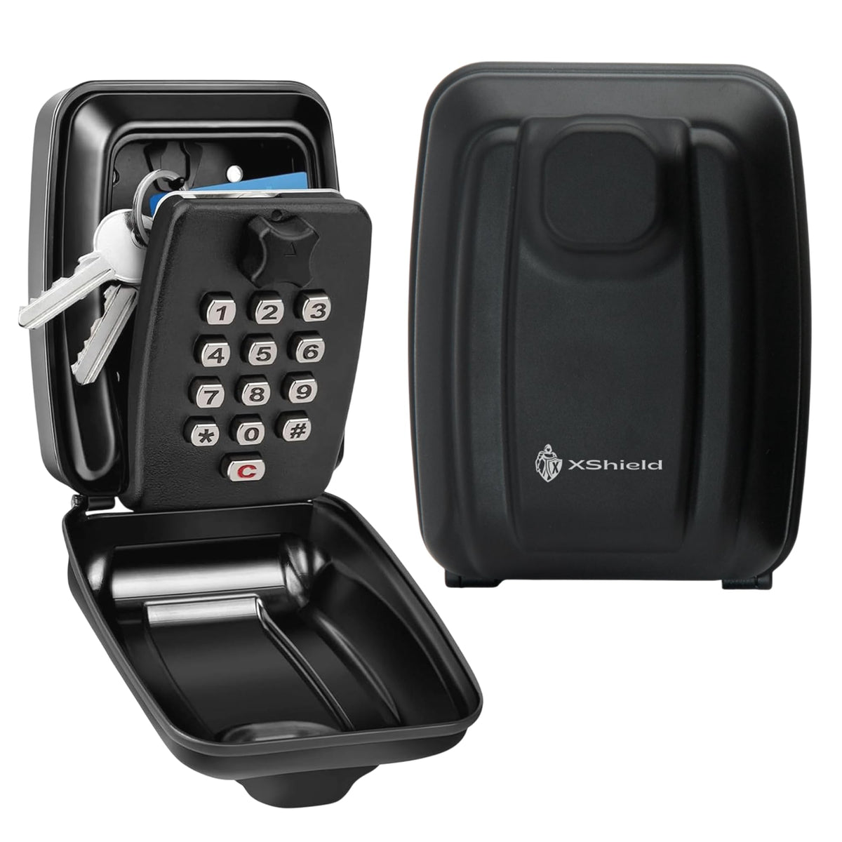 Double Dragon 4-Digit Wall-Mounted Key Lock Box with Zinc Alloy Dial (Black)