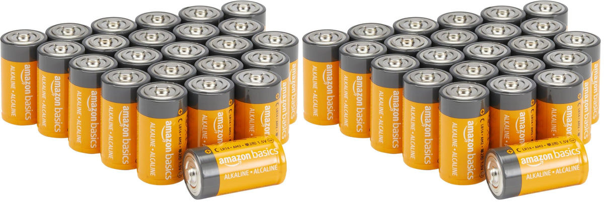 Amazon Basics 12-Pack C Cell All-Purpose Alkaline Batteries, 1.5 Volt, 5-Year Shelf Life
