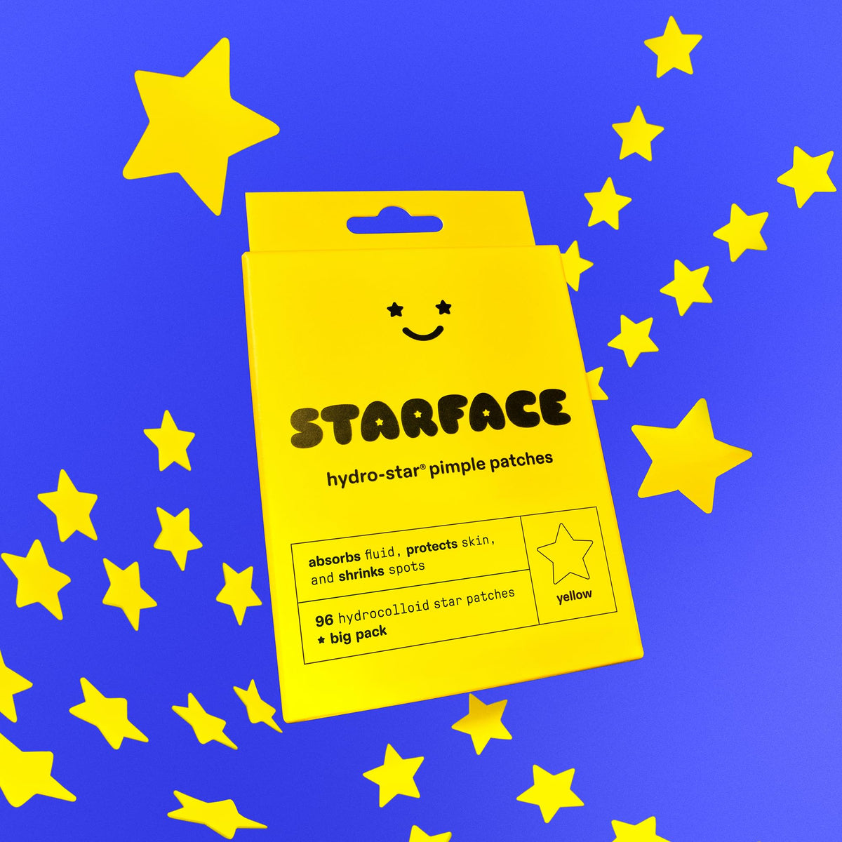 Starface Hydro-Star® Black Hydrocolloid Star-Shaped Pimple Patch, 96 ct