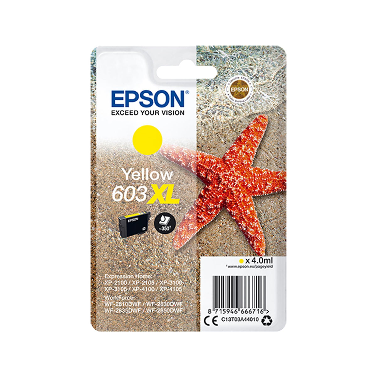 Epson 603 Starfish Genuine , 4-Colours Multipack Ink Cartridges