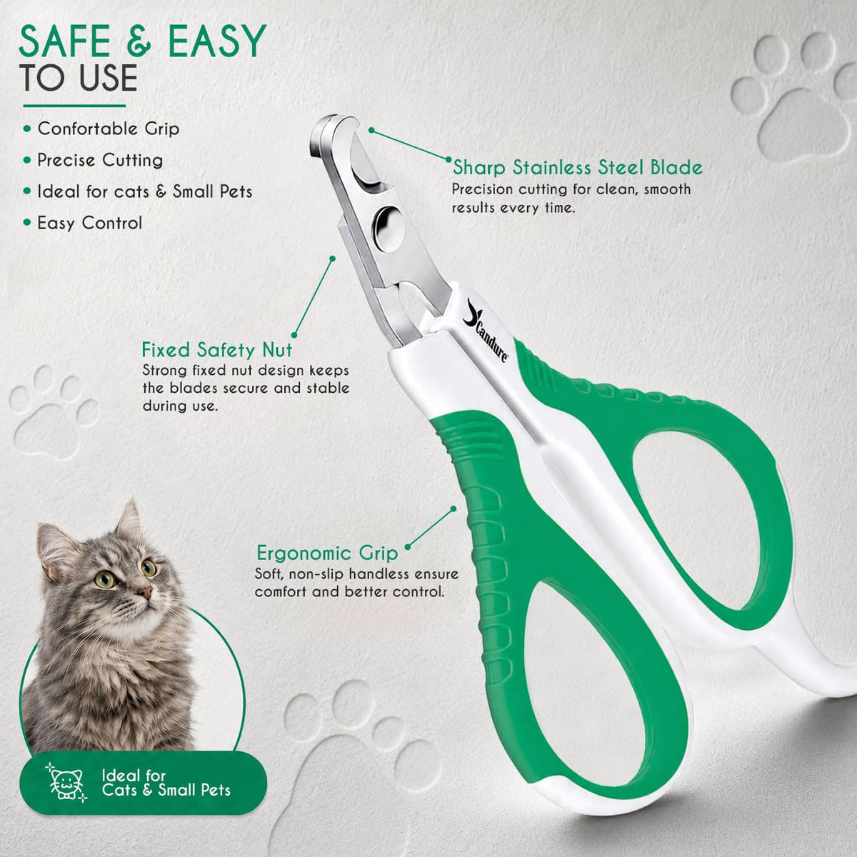 Candure Dog Nail Clippers for Large, Medium and Small Breed Professional Pet Nail Clipper Suitable for Cats, Rabbits and Guinea Pigs with Safety Lock (All Size Pets, Dark Blue)