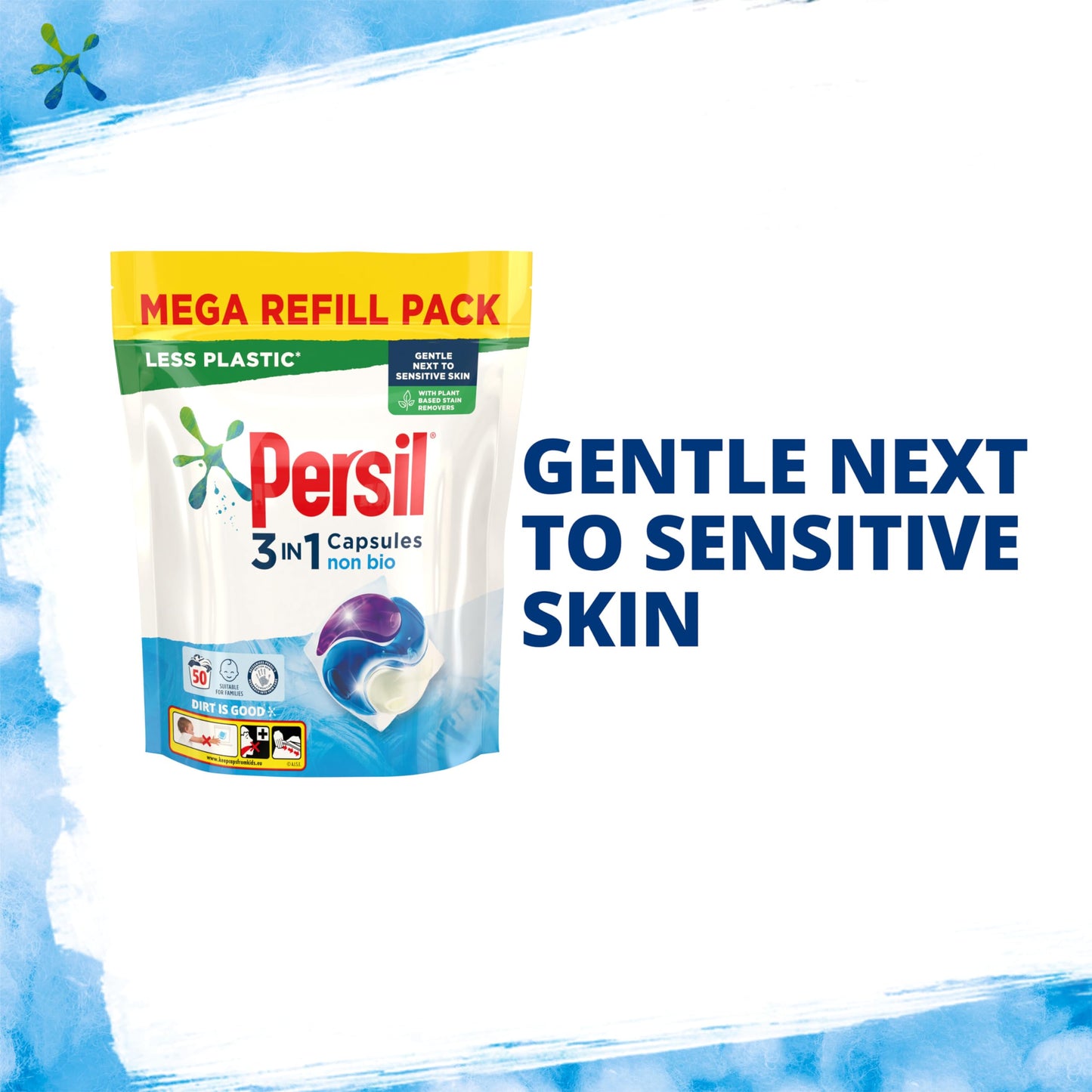 Persil Bio 3 in 1 Washing Capsules 1st time removal of tough stains outstanding stain removal in quick & cold washes 48 washes