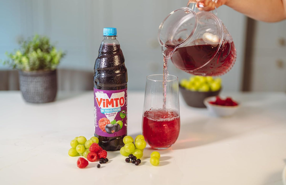Vimto Squash – No Added Sugar – Real Fruit Flavour – Vitamins C & D – 2L Bottle – Low Calorie