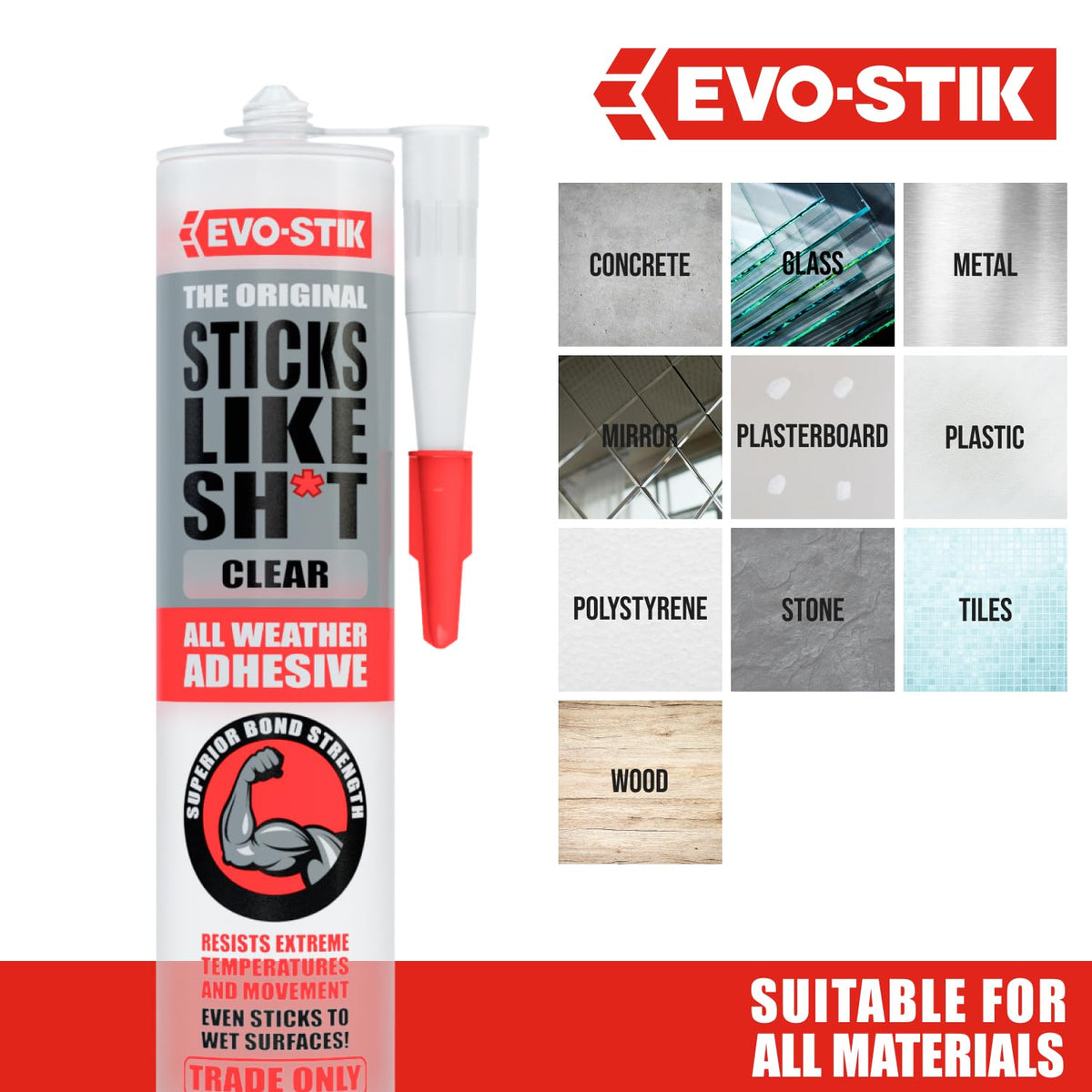 EVO-STIK Sticks Like Sh*t Adhesive Clear - 290ml