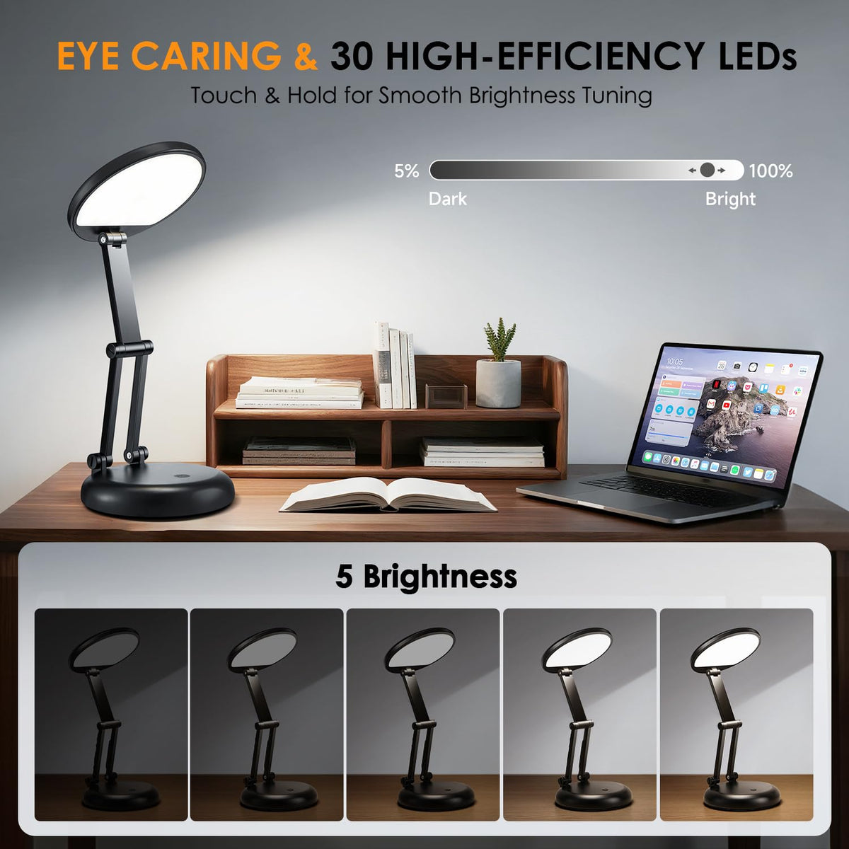 One Fire Rechargeable lamp, Portable Light, Reading Light,Long Battery Life