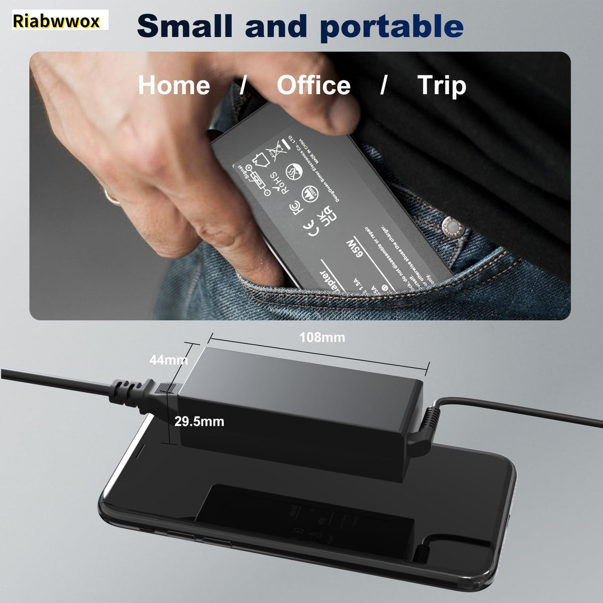 4.5 X 3mm 65W Laptop Charger Compatible with Dell Inspiron 15