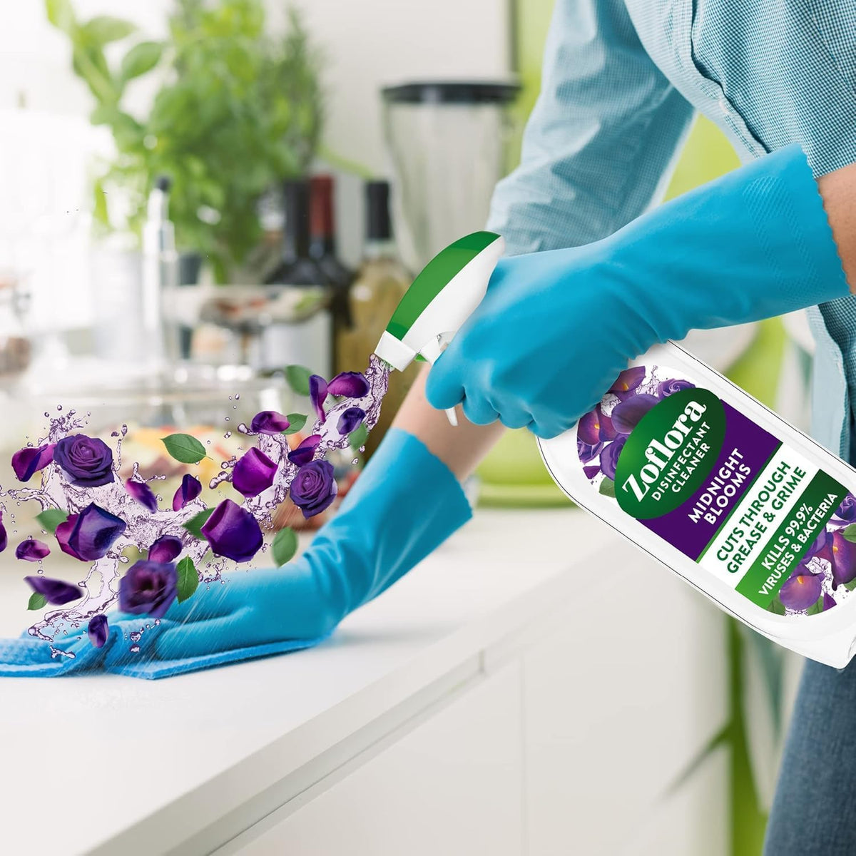 Zoflora Midnight Blooms Multipurpose Cleaner Trigger Spray Bottle, 800ml