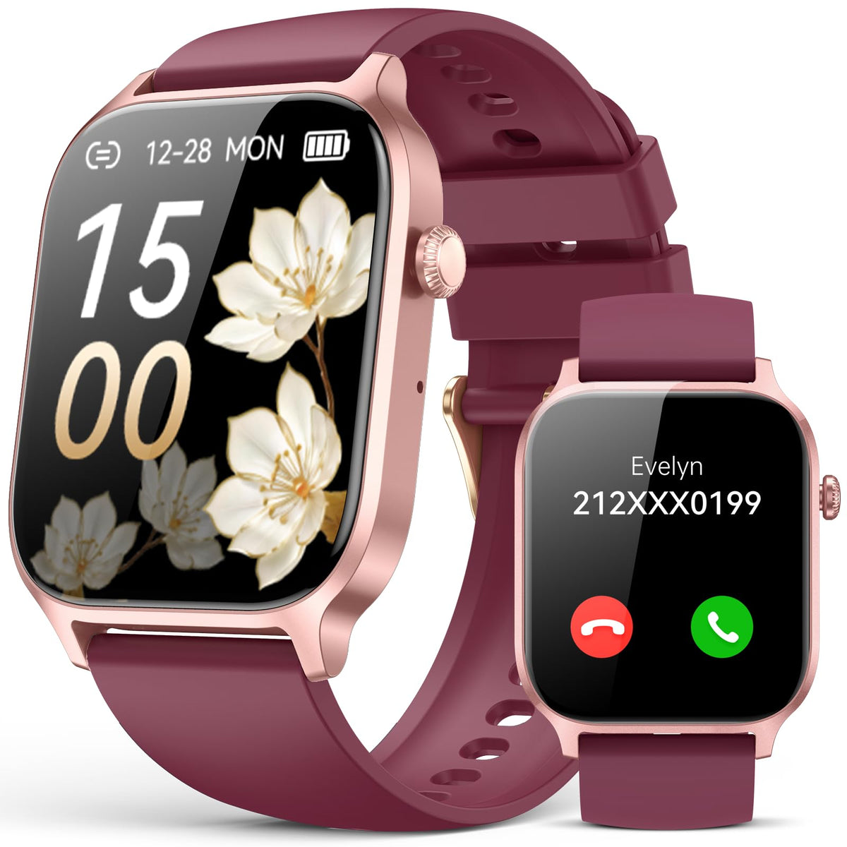 Smart Watch for Men Women- Answer/Make Call, 2024 IP68 Waterproof Fitness Tracker Watch with Sleep Step Counter Activity Smartwatch for Samsung Android iPhone iOS (Black-Blue, 1.83)