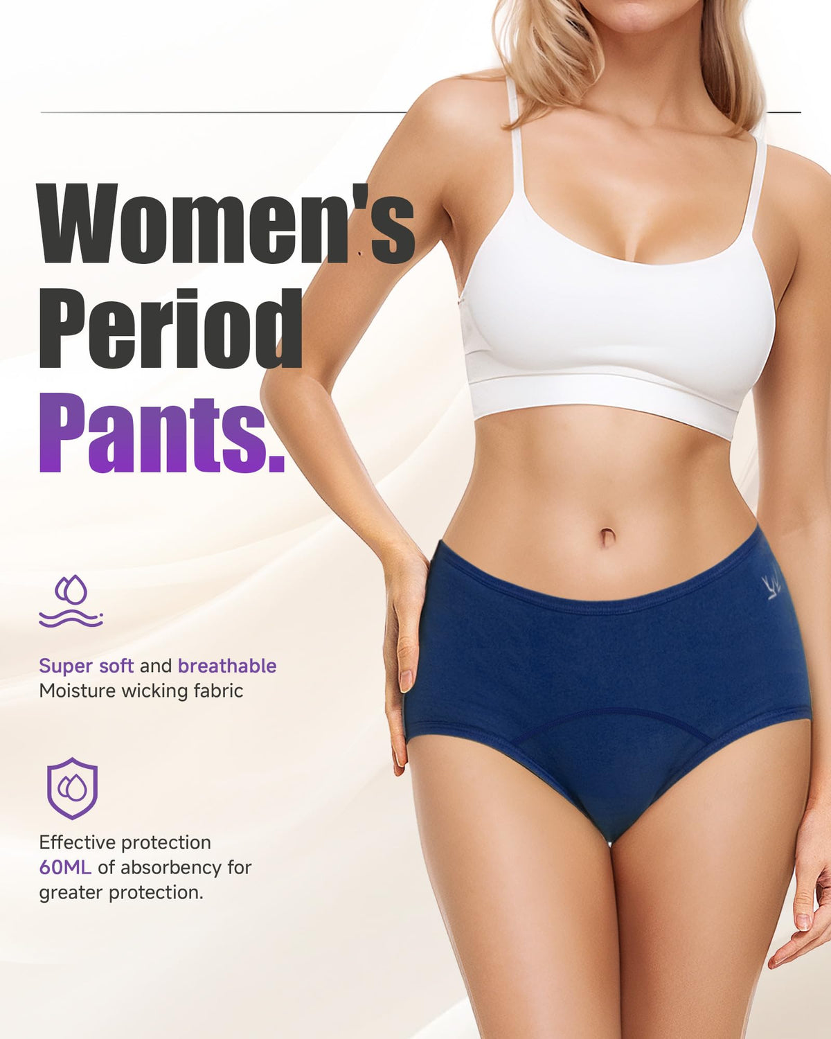 TANSTC Period Pants for Women, Leakproof Period Underwear Pack of 3